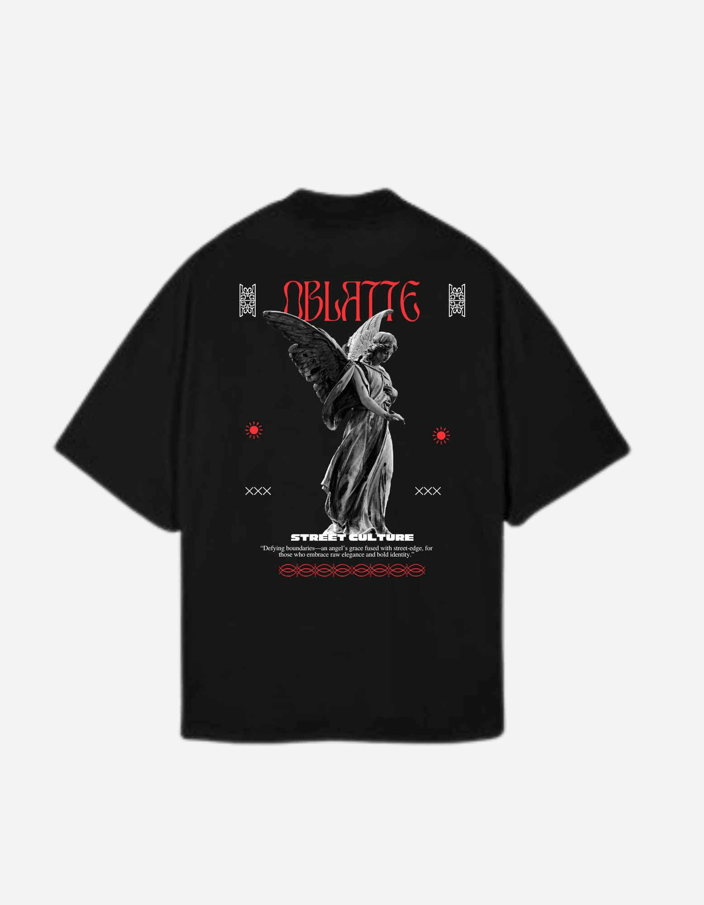 Oblatte Oversized Black Graphic Tee - Oblatte