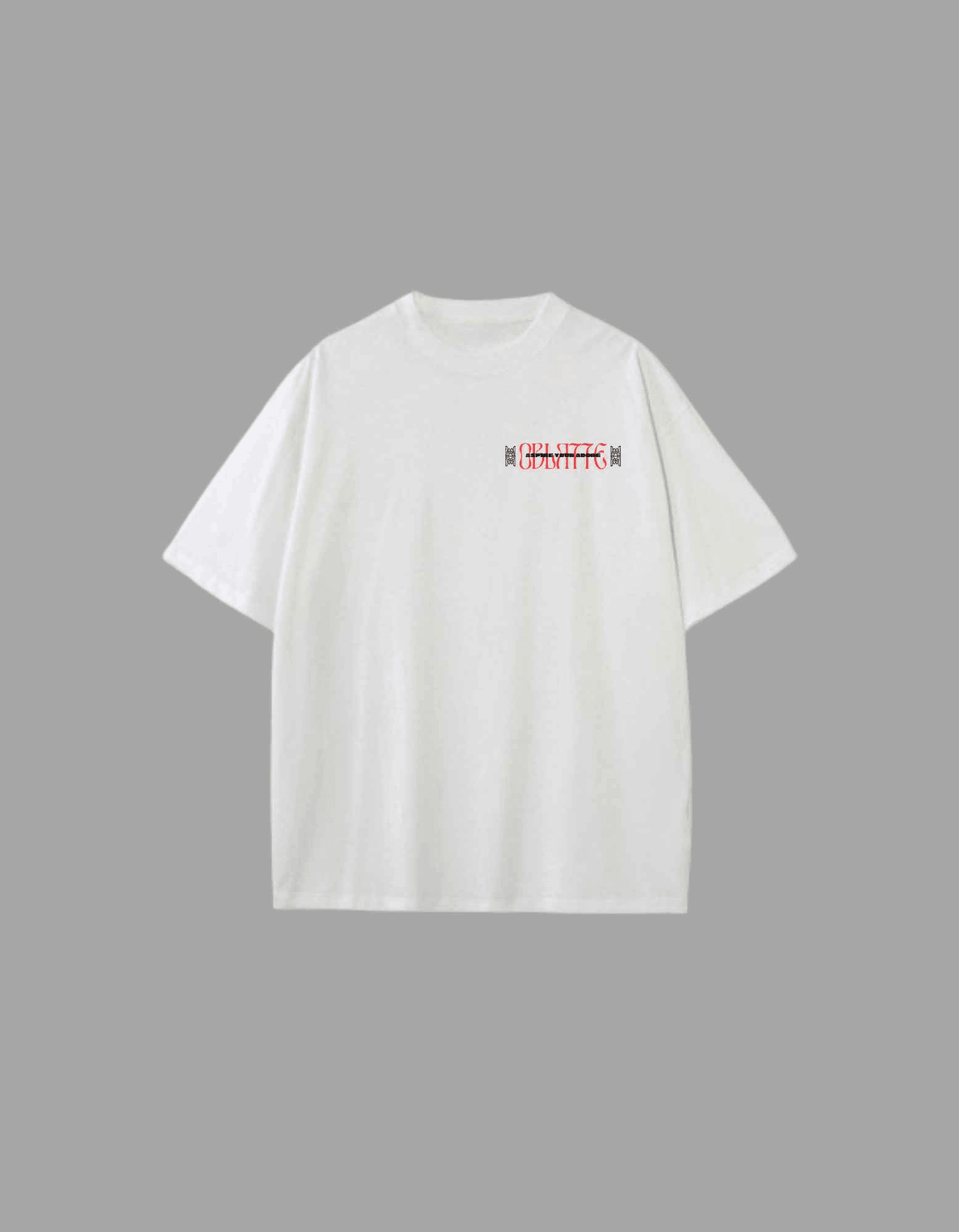 Oblatte Oversized White Graphic Tee - Oblatte