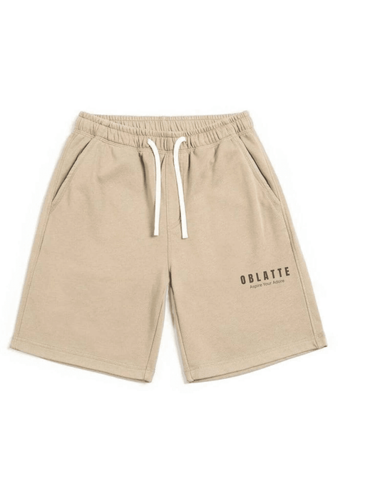Oblatte Premium Cotton Shorts – Sandstone Beige - Oblatte