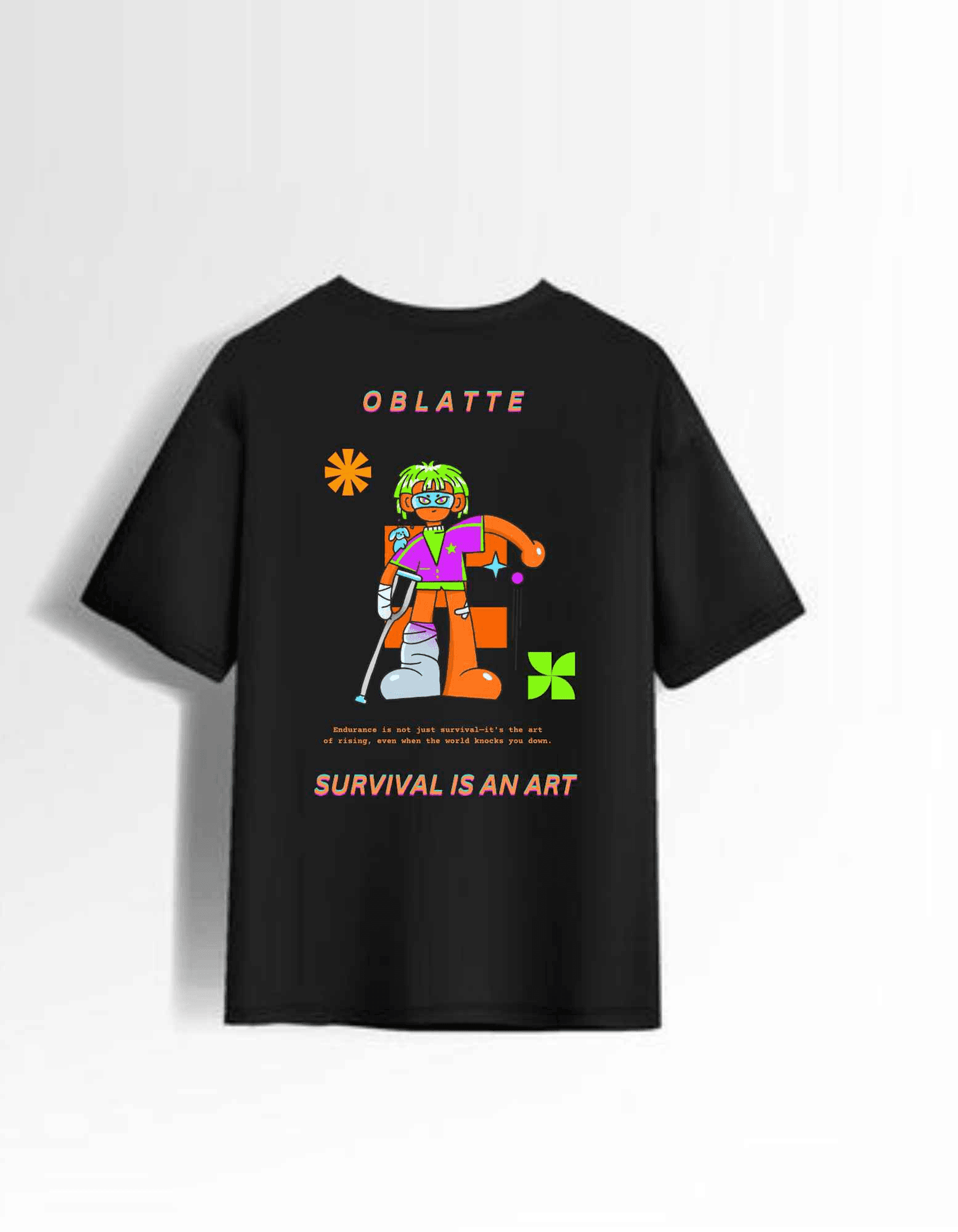 Oblatte Survival Is an Art Graphic Tee – Black - Oblatte